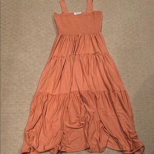 Zenana Outfitters Coral Sundress Sleeveless Square Neck Casual MIDI Dress